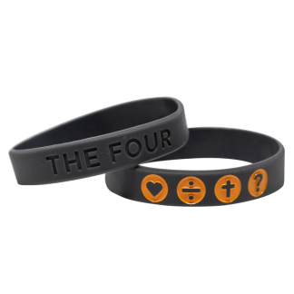 THE FOUR Armband grå/orange